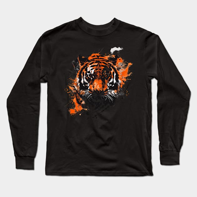 Tiger Color Interference Long Sleeve T-Shirt by GodeleineBesnard